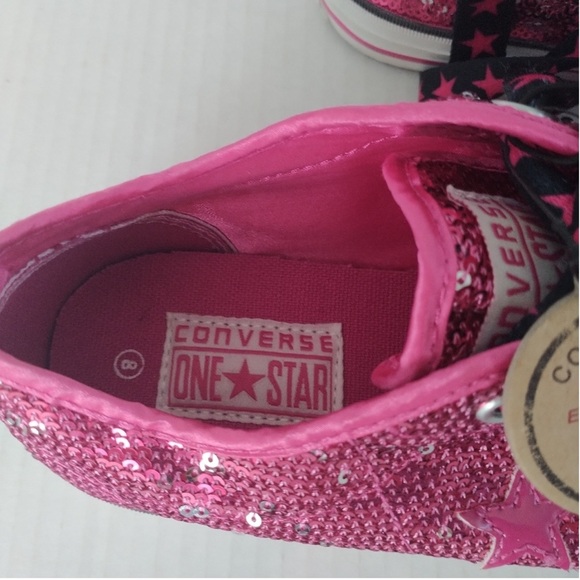 Converse One Star Pink Sequins Sneakers - Picture 10 of 11